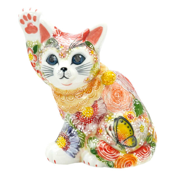 楽天市場】下野邦子 九谷焼招き猫（右手金運招き猫）5.5号横座り