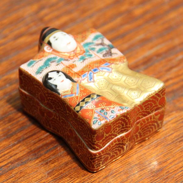 【値下中】九谷関山作　お福香合　　ok01 楽天市場】小林恵子 九谷焼香合 釉上錦牡丹 [茶道具 仏具 お香] : 九谷