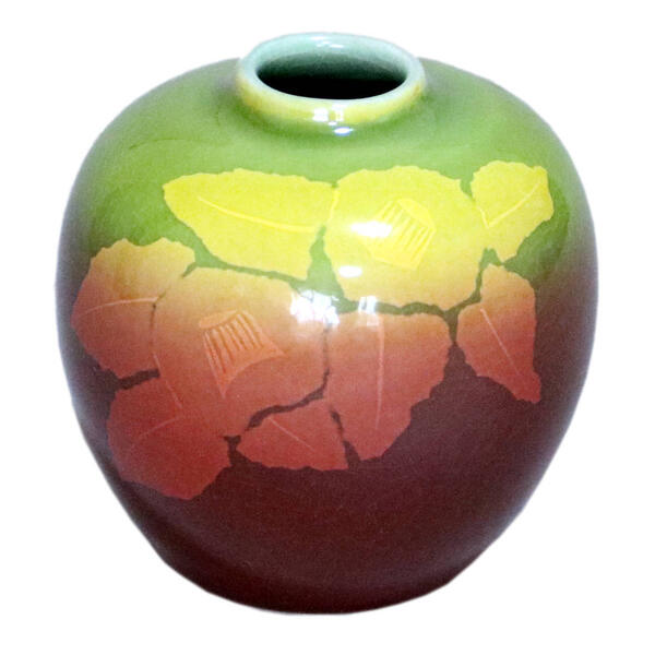 楽天市場】仲田錦玉 九谷焼3.6号花瓶 渦打青粒盛金蔦文唐草 [花器