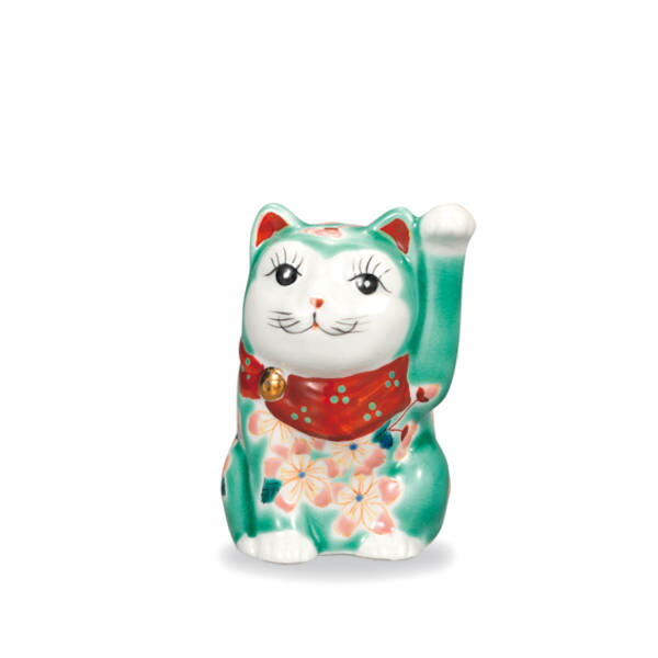 九谷焼 大志窯3号招き猫（左手人お客招き猫）桜 AP8-1342 11,704円
