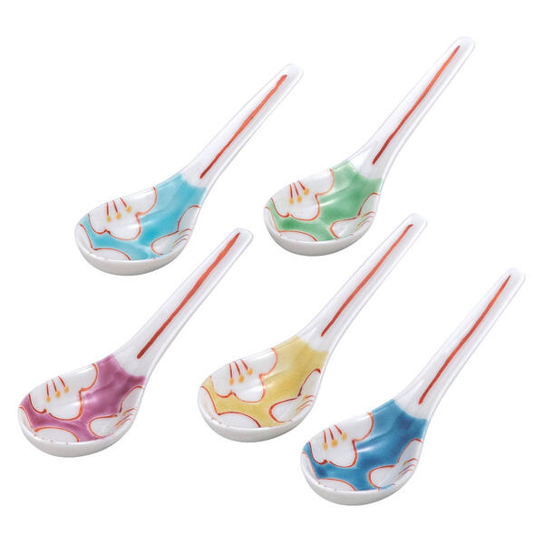 九谷焼 レンゲセット（5本セット）花紋 K9-454