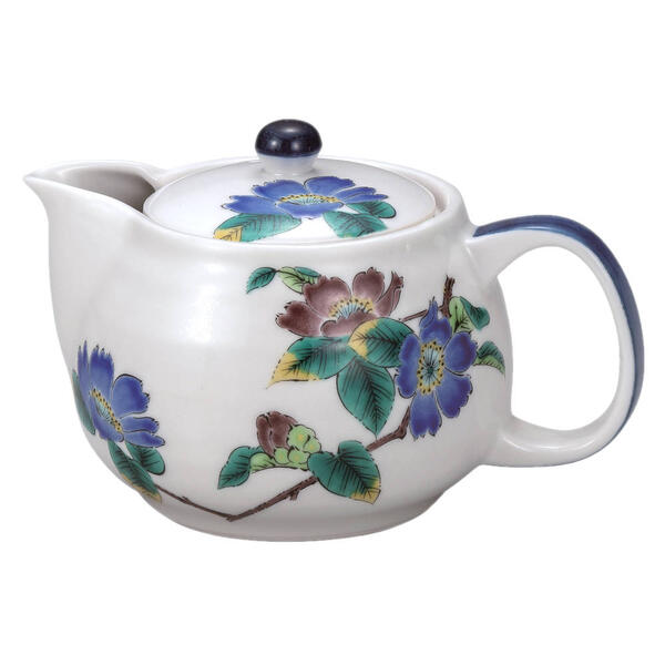 九谷焼 ポット急須（360ml）山茶花（網付）K9-598