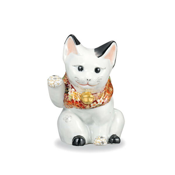 楽天市場】下野邦子 九谷焼タッチ猫（右手金運招き猫）6.5号下絵
