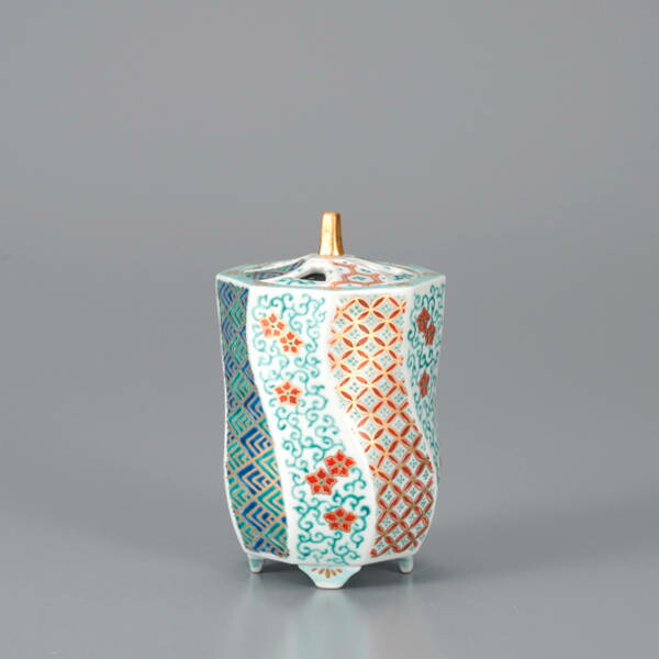 楽天市場】仲田錦玉（二代目） 九谷焼香炉 渦打青粒鉄仙二重唐草 [お香