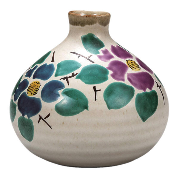 楽天市場】仲田錦玉 九谷焼3.6号花瓶 渦打青粒盛金蔦文唐草 [花器