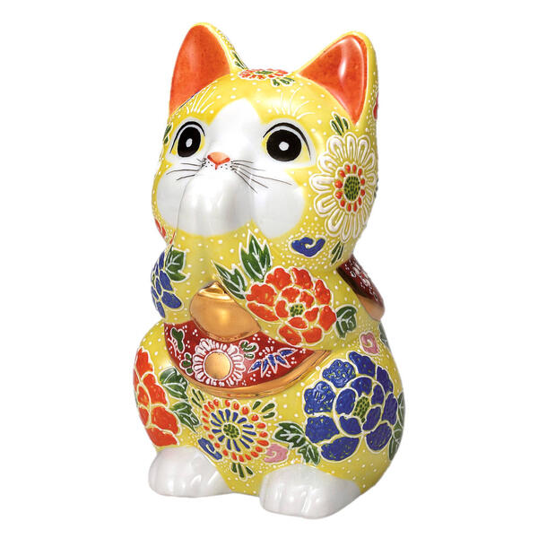 楽天市場】九谷焼 6号お祈り猫（招き猫）ピンク盛K9-1616 : 九谷陶芸