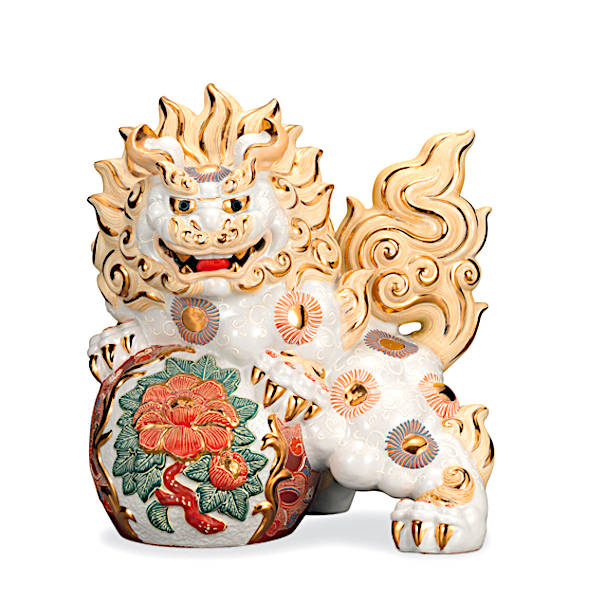 九谷焼 13号名取り草百獣の王 白盛 AP8-2003【押さえる品】