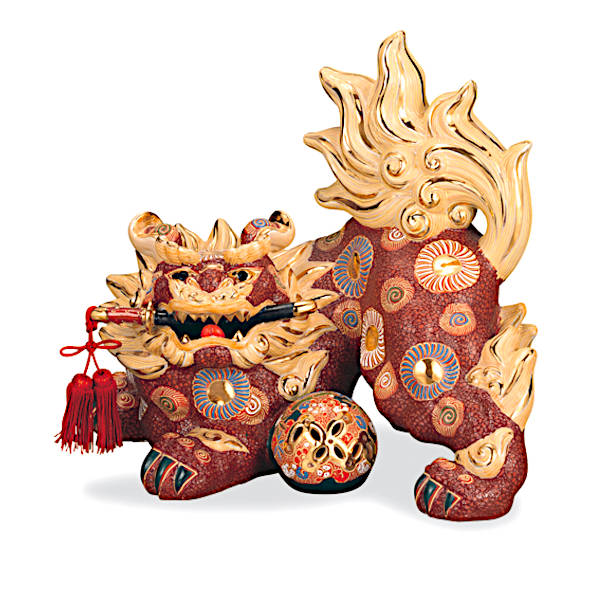 楽天市場】九谷焼 10号剣獅子 緑彩 : 九谷陶芸 北山堂 楽天市場店