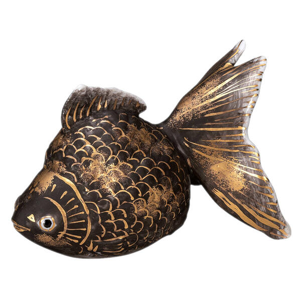 九谷焼 5号金魚 黒彩K9-1722｜九谷陶芸　北山堂　店