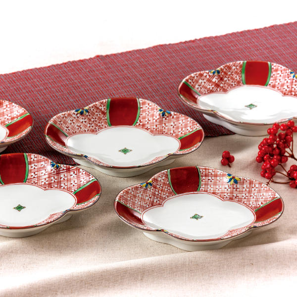 楽天市場】【有田焼】【源右衛門窯】 赤絵唐草文組皿【源右衛門】【古