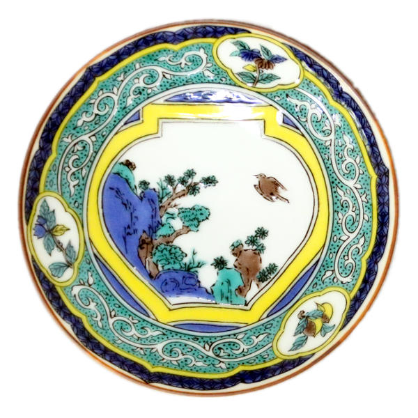 再興　九谷焼　葡萄図　小皿 (5枚) 美品！ 再興 九谷焼 葡萄図 小皿 (5枚) 美品！