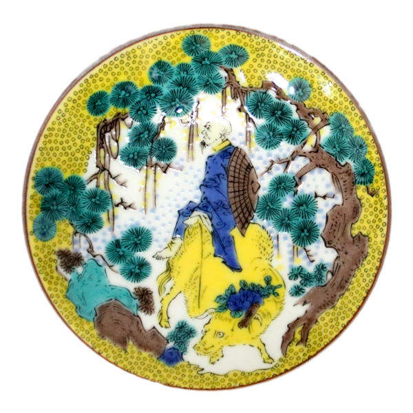 楽天市場】九谷焼 青郊窯豆皿 古九谷色絵亀甲牡丹蝶文MC-15 : 九谷陶芸