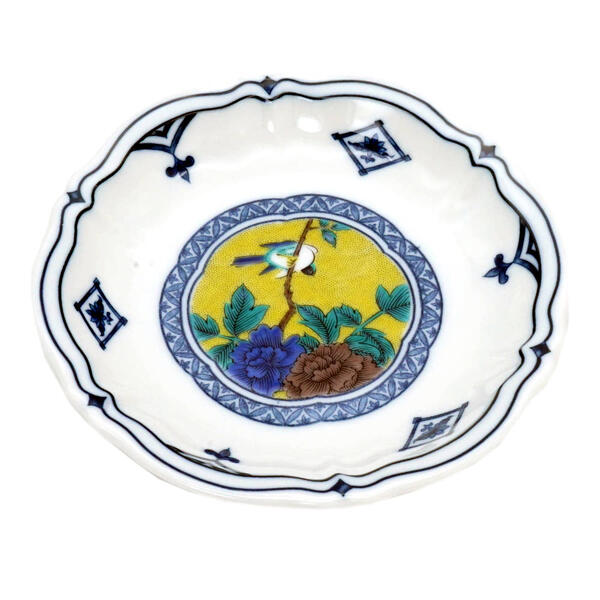 楽天市場】九谷焼 青風窯4.7号鉢 染付間取吉田屋風花鳥SH-05-P : 九谷