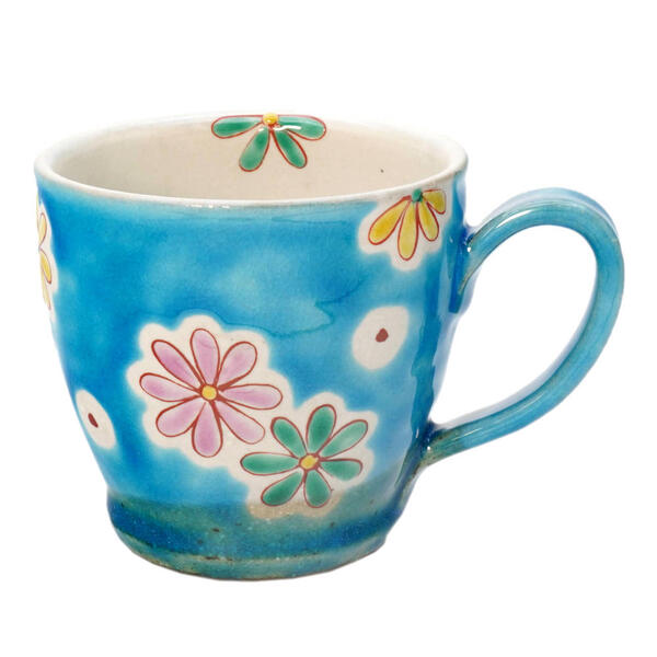 九谷焼 虚空蔵窯カップ 花紋 トルコ 10012352 マグカップ・ティーカップ-コーヒー・お茶用品-キッチン用品・食器・調理器具