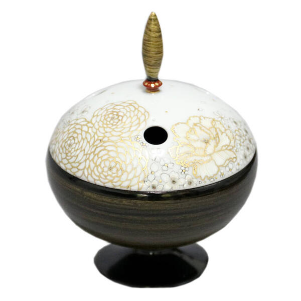 楽天市場】仲田錦玉（二代目） 九谷焼香炉 渦打青粒鉄仙二重唐草 [お香