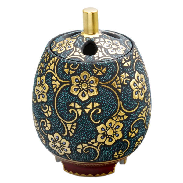 楽天市場】仲田錦玉（二代目） 九谷焼香炉 渦打青粒鉄仙二重唐草 [お香