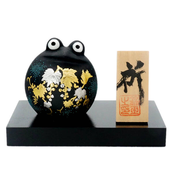 仲田錦玉 九谷焼 蛙（かえる）白金盛(プラチナ盛)葡萄薔薇 青粒（中）10012960｜九谷陶芸　北山堂　店