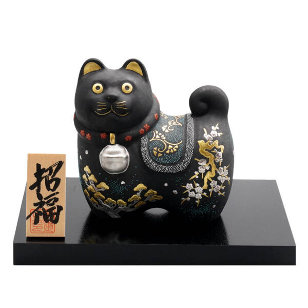 仲田錦玉 九谷焼3.4号張子犬 白金盛(プラチナ盛)松竹梅 青粒白粒 10013216｜九谷陶芸　北山堂　店