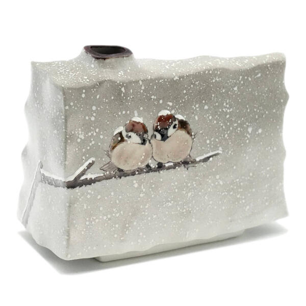 楽天市場】九谷焼 扁壷（Y口中型）二雀図 中村陶志人 送料無料 花器