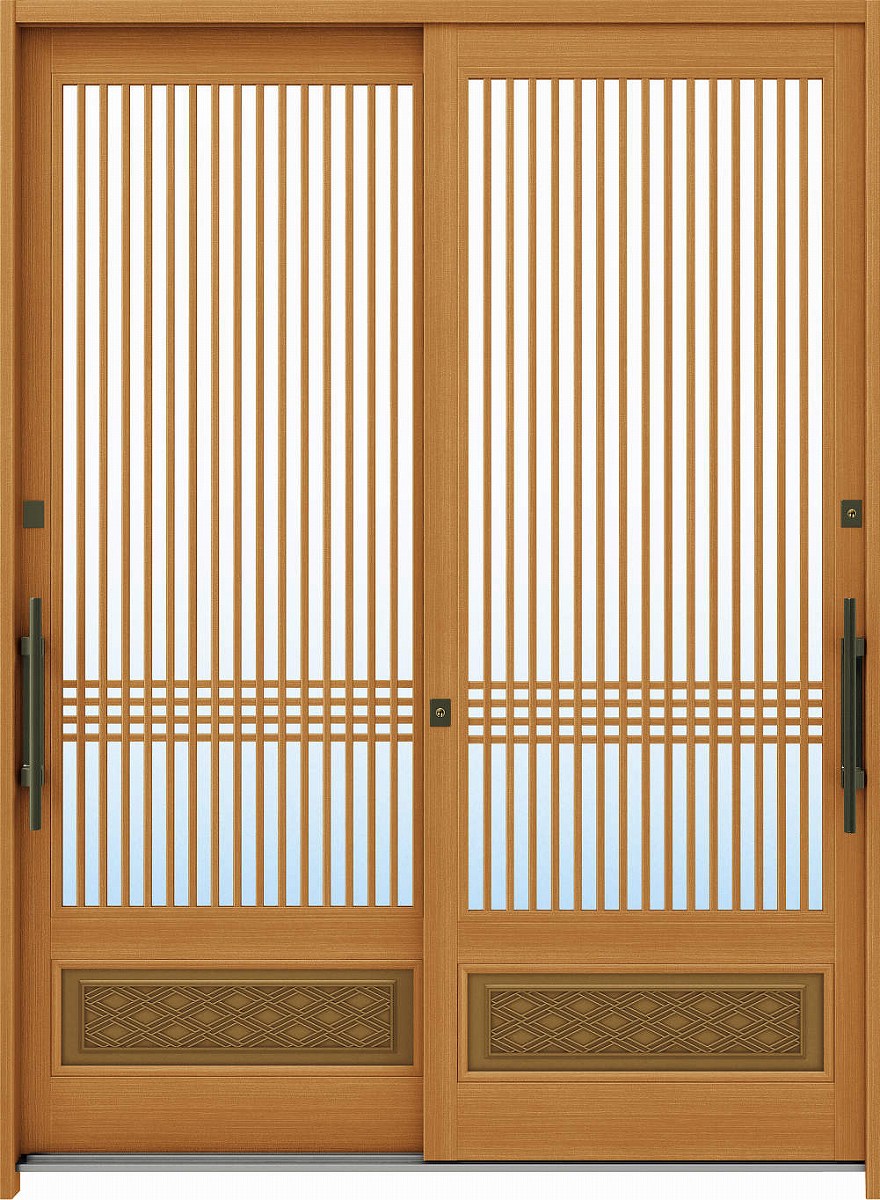 YKKAP部屋の入り口 断熱部屋の入り口引戸 れん樹[言い慣わし和風] 6尺2枚建[ランマ無] A04[肌理柄]：複層硝子[幅1870mm×高1930粍]【ykk】【YKK部屋の入り口引き戸】【れんじゅ】【部屋の入り口戸】【部屋の入り口部屋の入り口引戸】【gennkann】