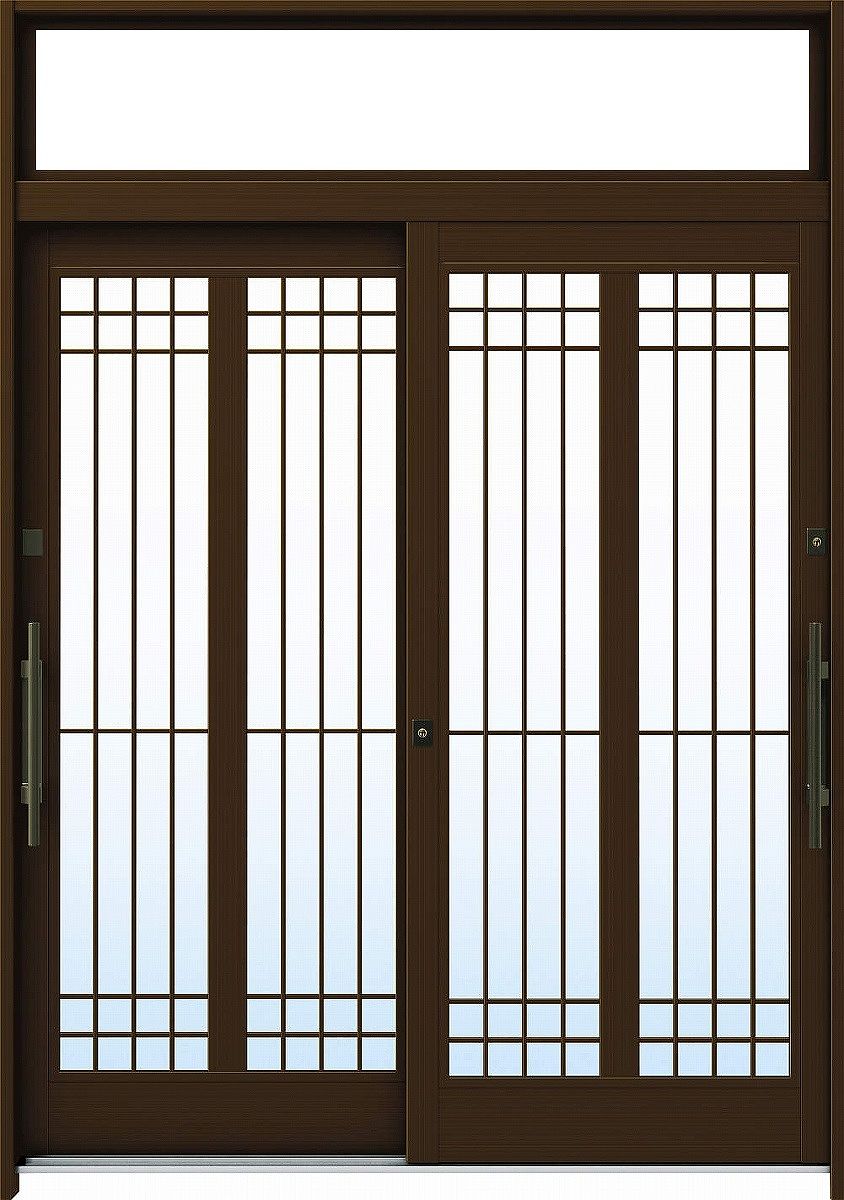 YKKAP部屋の入り口 断熱部屋の入り口引戸 れん樹[言い慣わし和風] 6尺2枚建[ランマ付] A13[軽銀色]：複層硝子[幅1870mm×高2330粍]【ykk】【YKK部屋の入り口引き戸】【れんじゅ】【部屋の入り口戸】【部屋の入り口部屋の入り口引戸】【gennkann】