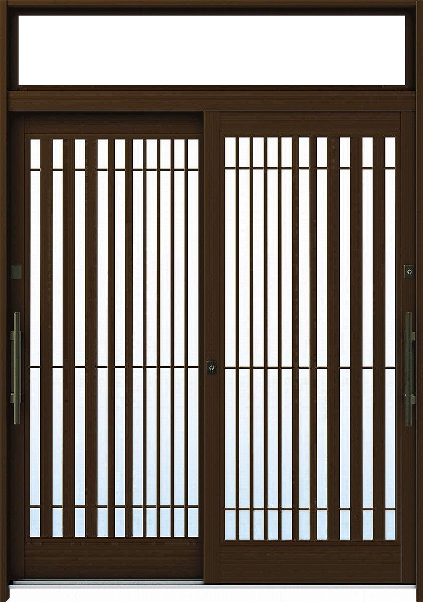 YKKAP部屋の入り口 断熱部屋の入り口引戸 れん樹[言い慣わし和風] 6尺2枚建[ランマ付] A15[軽銀色]：複層硝子[幅1870mm×高2330粍]【ykk】【YKK部屋の入り口引き戸】【れんじゅ】【部屋の入り口戸】【部屋の入り口部屋の入り口引戸】【gennkann】