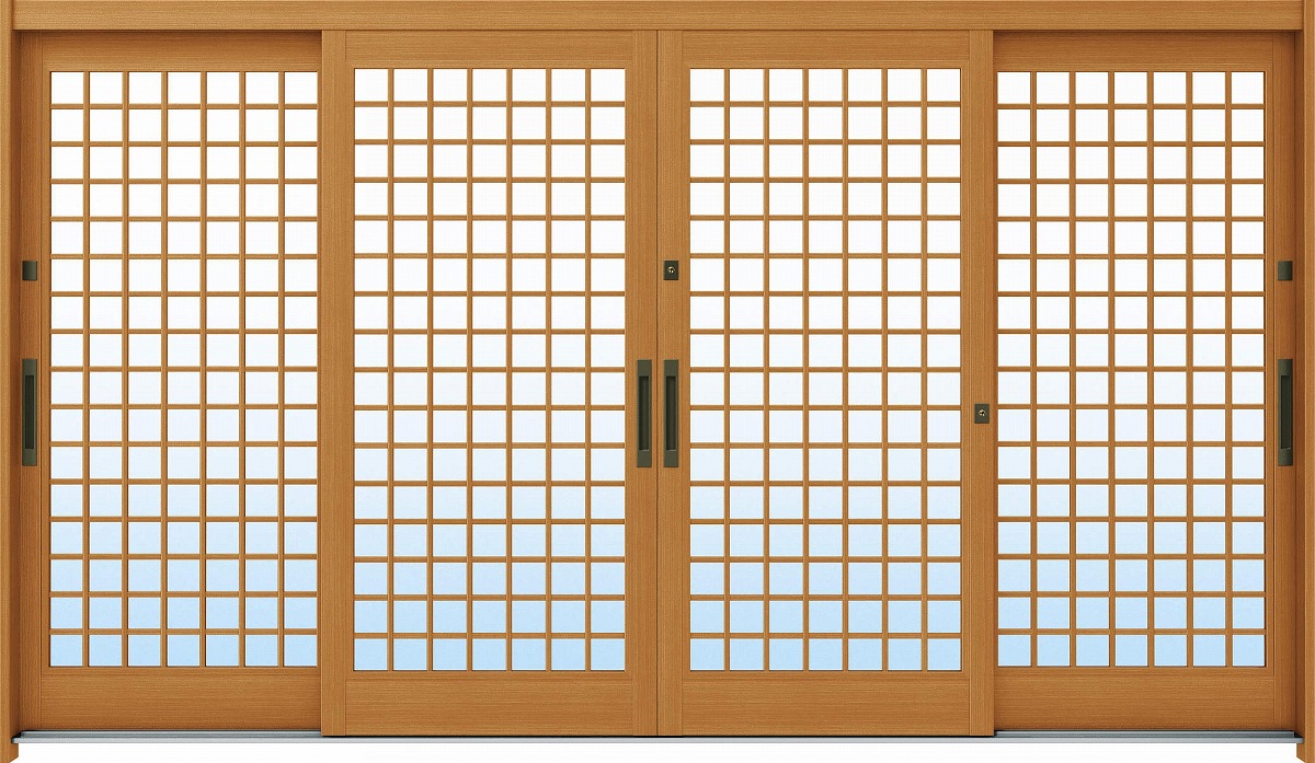YKKAP部屋の入り口 部屋の入り口引戸 れん樹[言い慣わし和風] 12尺4枚建[ランマ無] Ａ12[肌理柄]：単板ガラス[幅3510mm×高1930粍]【ykk】【YKK部屋の入り口引き戸】【引き戸】【れんじゅ】【部屋の入り口戸】【部屋の入り口部屋の入り口引戸】