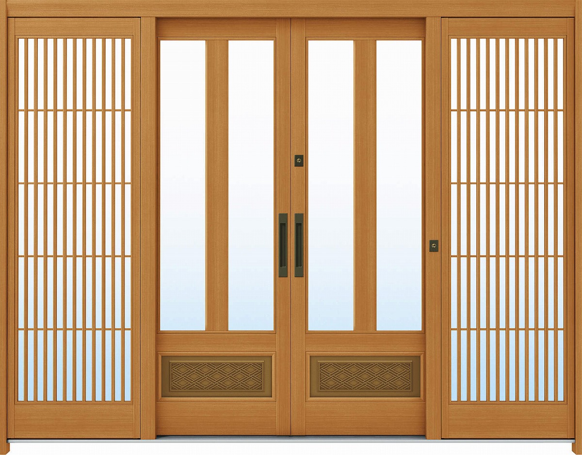 あ*き様 和風 欄間　2枚セット 楽天市場】玄関引戸 YKKap れん樹 伝統和風 A02 太桟格子 W1870