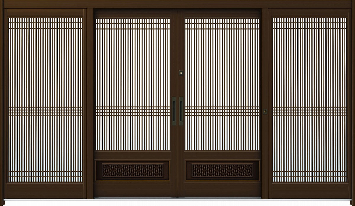 YKKAP部屋の入り口 部屋の入り口引戸 れん樹[言い慣わし和風] 12尺引き分けけ戸[ランマ無] A06[軽銀色]：単板ガラス[幅3510mm×高1960粍]【ykk】【YKK部屋の入り口引き戸】【引き戸】【れんじゅ】【部屋の入り口戸】【部屋の入り口部屋の入り口引戸】