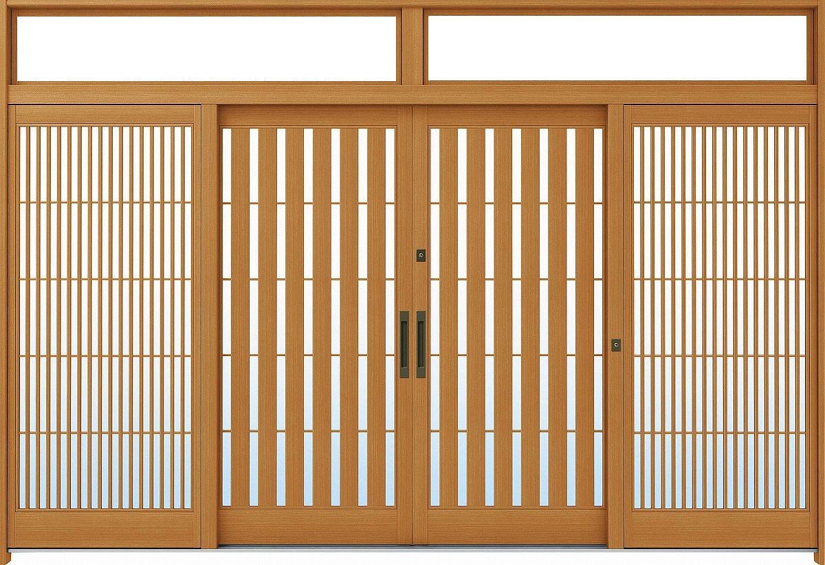 楽天市場】YKKAP玄関 玄関引戸 れん樹[伝統和風] 12尺引分け戸[ランマ