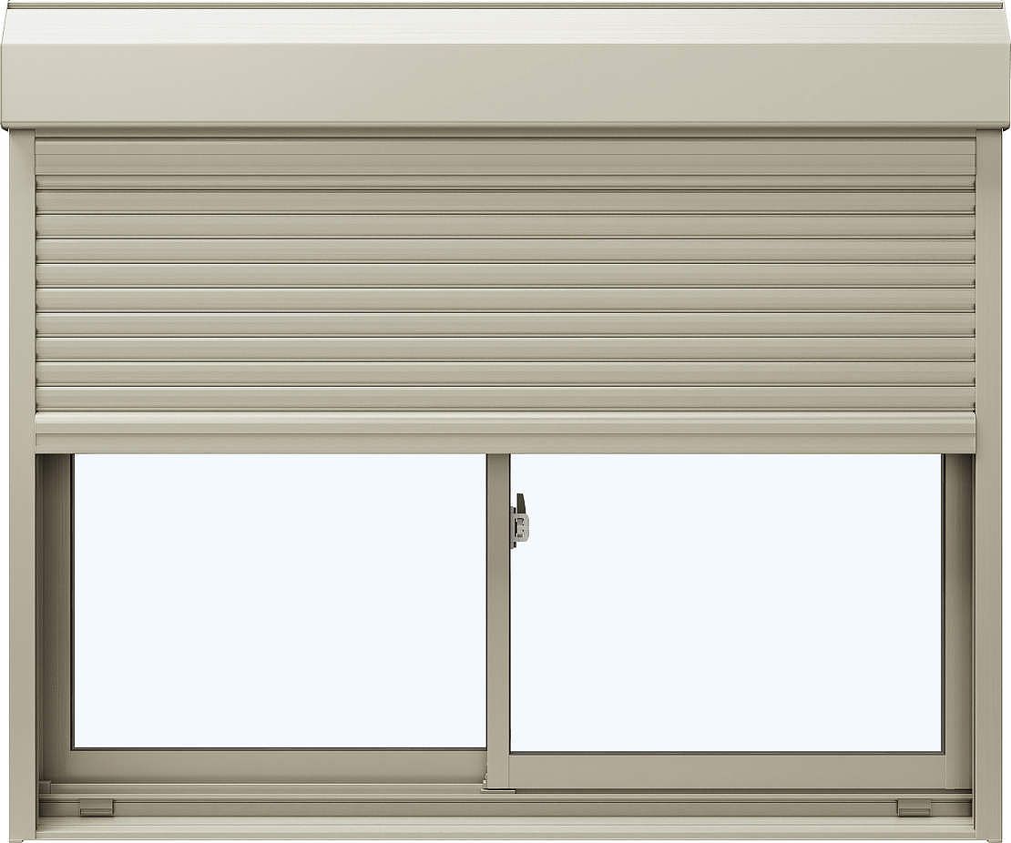 YKKAP窓サッシ 引き違い窓 引き違い窓 エピソード[複層防音ガラス] 上つり 2枚建[シャッター付] スチール耐風[半外付][透明4mm