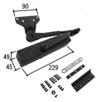 旧立山軽銀取りつくろう用部分品 勝手口 ドアクローザ：ドアクローザ(上枠)[PKD5329]【立山】【勝手口部屋の入り口】【中庭部屋の入り口】【リョービ】【サンヨウ】【部屋の入り口読み合わせる】【クローザー】 花・ガーデン・DIY-木材・建築資材・設備