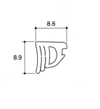 旧立山アルミ補修用部品 出窓 気密材:気密材 10m[PKD6067] コンビ出窓メルティーCD20型台形引違い窓 出窓Lシリーズ 洋風出窓DM21型四角引違い窓 断熱 気密性UP 純正・気密アップ・防音