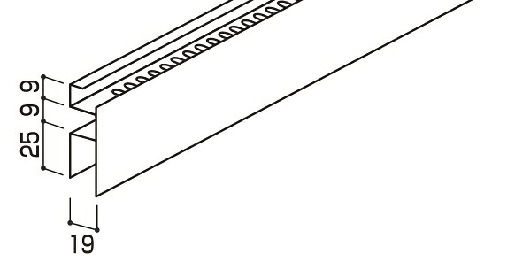 取り引き所止専用品 YKK ap 軽銀 外壁 アルカベール 汎用部材 軒下・タテ張り用横繋ぎ合わせる部：通気軒天回転運動縁 4000粍 1本 【衝撃 耐震 サビない雨 風 】