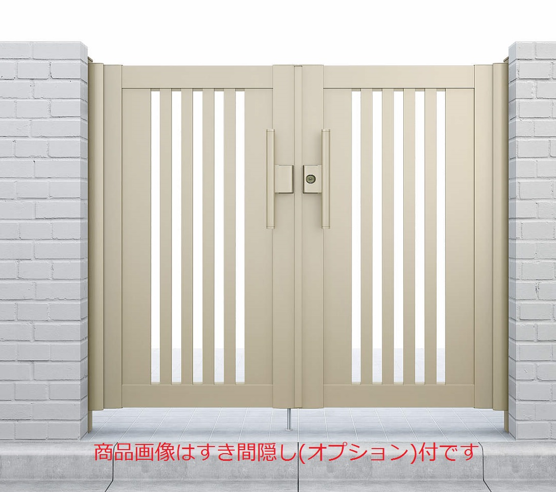 YKKAPガーデンエクステリア 門扉 シンプレオ S1型(廃盤) 両開き[門柱内開きセット]：[幅800mm×高1000mm]