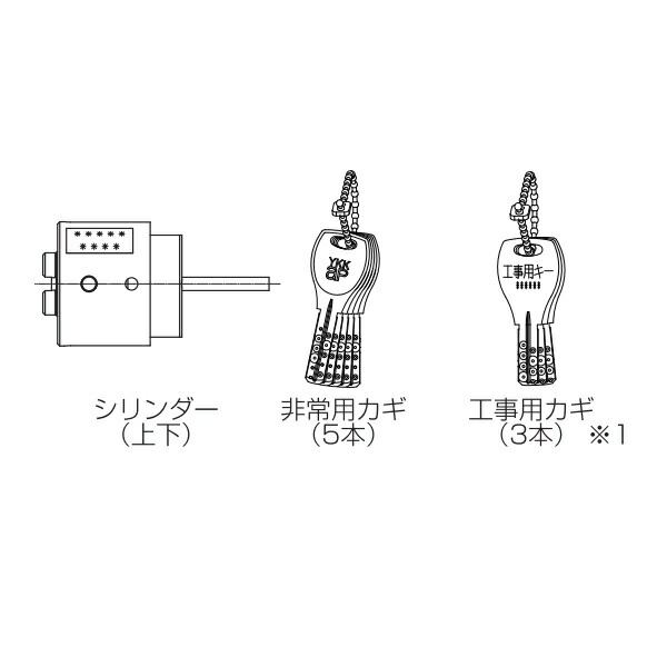 YKKAPオプション 玄関ドア VenatoＤ30：交換用シリンダーセット ピタットKey用 防犯建物部品仕様