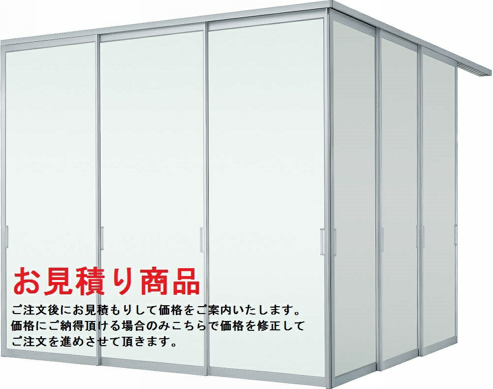 楽天市場 Ykkapアルミインテリア スクリーンパーティション 間仕切 L型コーナー引戸 アルミ枠 引違い戸 3枚建 片引き戸 3枚 建 幅17 3695mm 高1550 2732mm Ykk 室内インテリア サッシ パーテーション パーテイション 可動間仕切り アルミ
