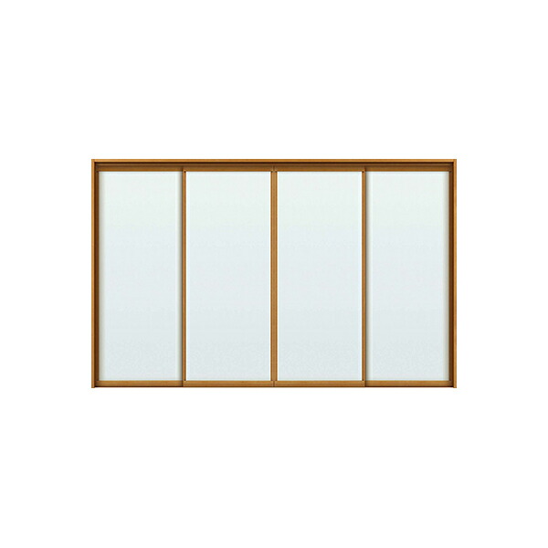 YKKAPアルミインテリア スクリーンパーティション[室内引戸] 引違い戸4枚建(木質枠) MAタイプ ケーシング枠：[幅2337～3900mm&times;高1658～2458mm]｜ノース＆ウエスト