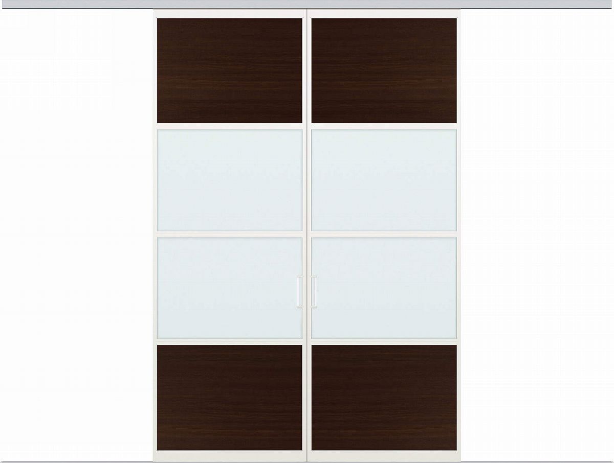 YKKAPアルミインテリア スクリーンパーティション[間仕切] 引分け戸(アルミ枠) Cタイプ：[幅2328～3508mm&times;高1550～2142mm]【YKK】【室内インテリア】【サッシ】【引き分け戸】【室内引き戸】【パーテーション】【パーテイション】【間仕切り】【バリアフリー】｜ノース＆ウエスト
