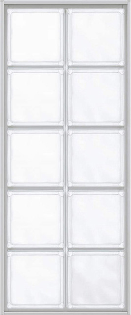 YKKAPアルミインテリア スクリーンパーティション[採光ユニット] アクリルブロックFIX(アルミ枠) 呼称幅040(幅400mm)ブロック横2列：[幅400mm×高868mm] 【YKK】【室内インテリア】【サッシ】【パーテーション】【パーテイション】【ガラスブロック】【間仕切】【145ミリ
