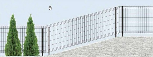 YKKAPガーデンエクステリア フェンス イーネットフェンス A1FK型[傾斜地用]：[高1800mm]