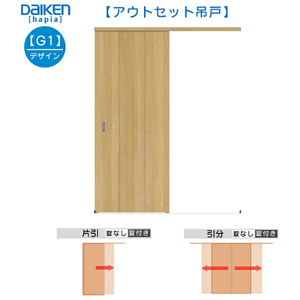 DAIKEN室内ドア ieria(イエリア)アウトセットドア 片引き吊戸 価格帯51981円~:G1デザイン|ノース&ウエスト