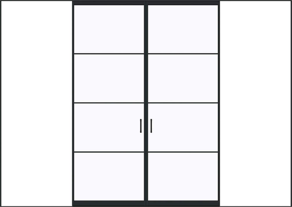 ファミット[ガラスデザイン] 引分け戸 ラウンドレールタイプ[横格子] 透明：直付枠[幅3266mm×高2333mm]スリム枠[幅3242mm×高2345mm] 88,028円