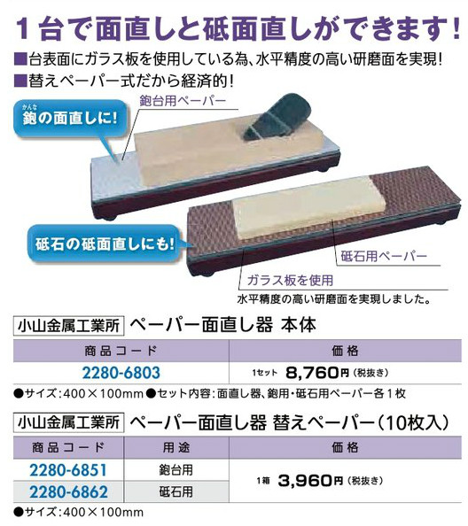 リフォーム用品 道具・工具 大工・作業工具 のみ・かんな・やすり・リムーバー：小山金属工業所 ペーパー面直し器 本体
