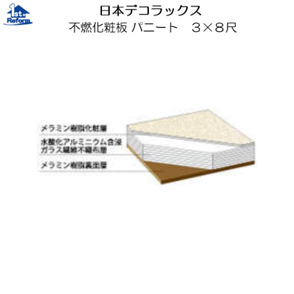 リフォーム用品 収納・内装 内装 内装用不燃化粧板：日本デコラックス 不燃メラミン化粧板 3×8尺