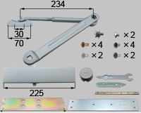 LIXIL補修用部品 新日軽ブランド部品 ドア・引戸・内装材 ドアチェーン・ドアクローザ・引戸クローザ ドアクローザー：外付ドアクローザー(ストップ付き)[A8DC1063A] 【クローザー】【玄関ドア】【勝手口ドア】【テラスドア】【店舗ドア】