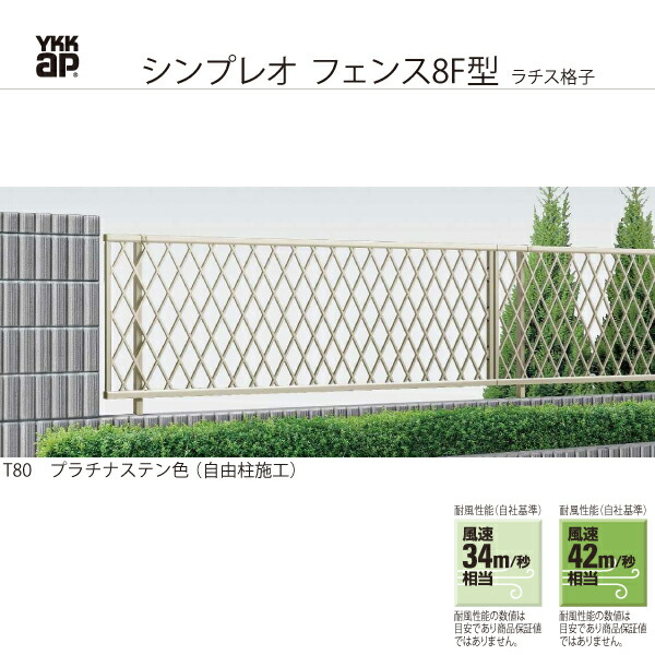 フェンスYKK YKKapシンプレオフェンス7F型フェンス本体H1000 W2000×1000井桁格子タイプ境界 塀 壁 屋外 DIY アルミ 囲い 形 材フェンスガーデン