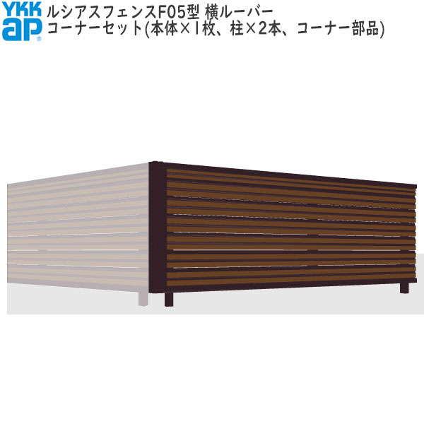 YKKAPガーデンエクステリア 形材フェンス ルシアスフェンス セット品 YL1F型:コーナーセット|ノース&ウエスト