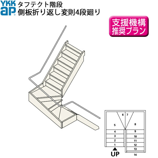 限定価格セール 側板折り返し変則4段廻り W08サイズ 箱型折り返し階段 Ykkap階段 Boxsh4 Steps1 Mamanminimaliste Com