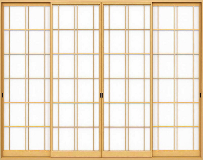 YKKAP スマエル 新和風 間仕切障子 引違い戸 [ 4枚建 ] ( ガラス戸 ) モダン吹寄 【 障子のみ 】 ： 幅2501～3182mm×高2000～2171mm(UW×UH)